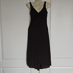 Talula Babaton Sweetheart Neckline, Straps Asymmetric Hem Midi Dress Brown XS